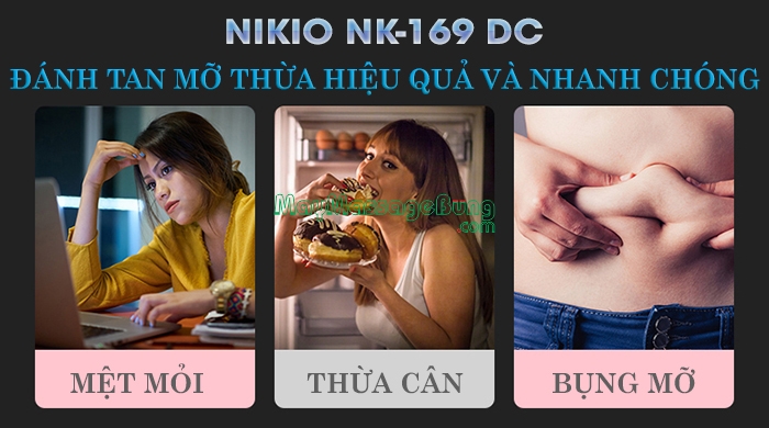 Máy massage bụng pin sạc đánh tan mỡ bụng Nikio NK-169DC