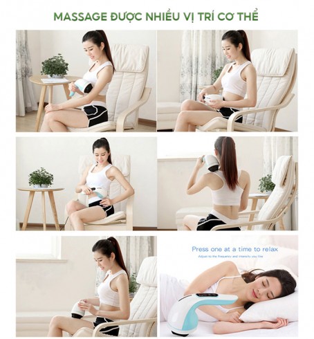 Máy massage bụng cầm tay Puli PL-607DC3 - Hàn Quốc - 8 chế độ massage