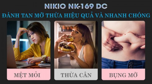 Máy massage bụng giảm mỡ Nikio NK-169DC - Công nghệ rung lắc hồng ngoại tiên tiến mới