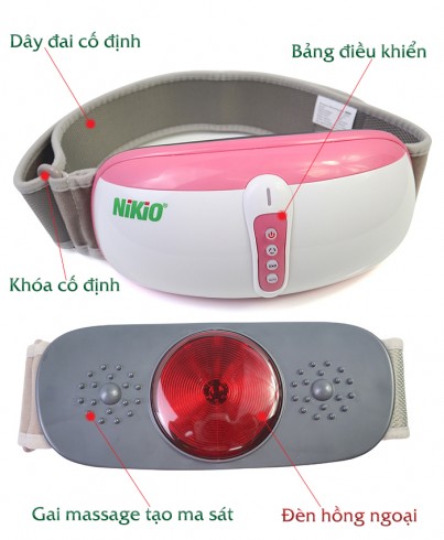 Máy massage bụng giảm mỡ Nikio NK-169DC - Công nghệ rung lắc hồng ngoại tiên tiến mới